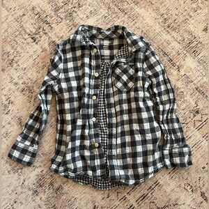 Arizona Jean Company Kids Plaid Button Down Shirt - Black and White
